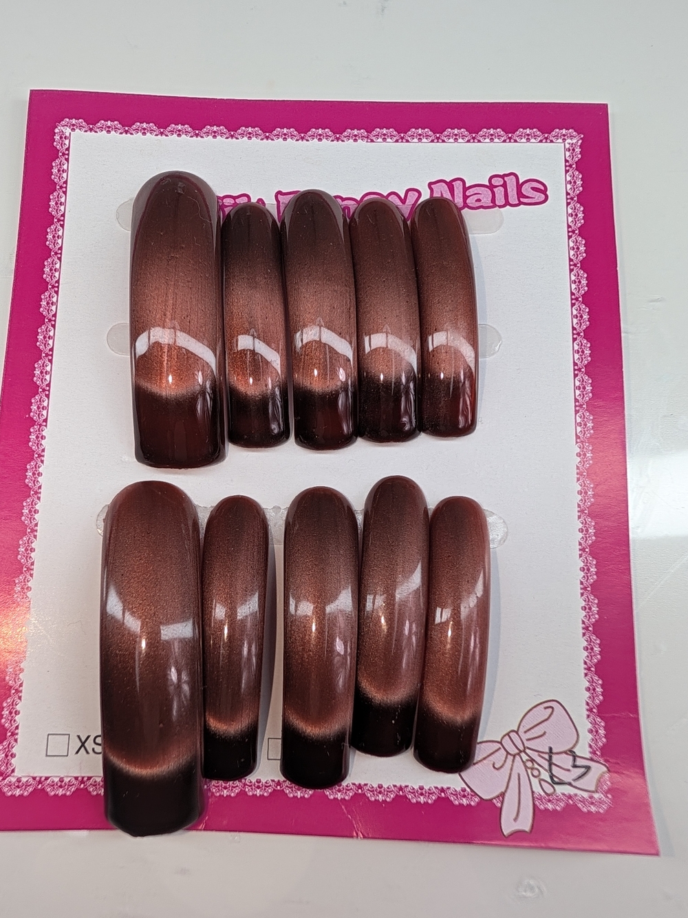 Brown Gradient Curved Press-On Nails - Stylish False Nail Set